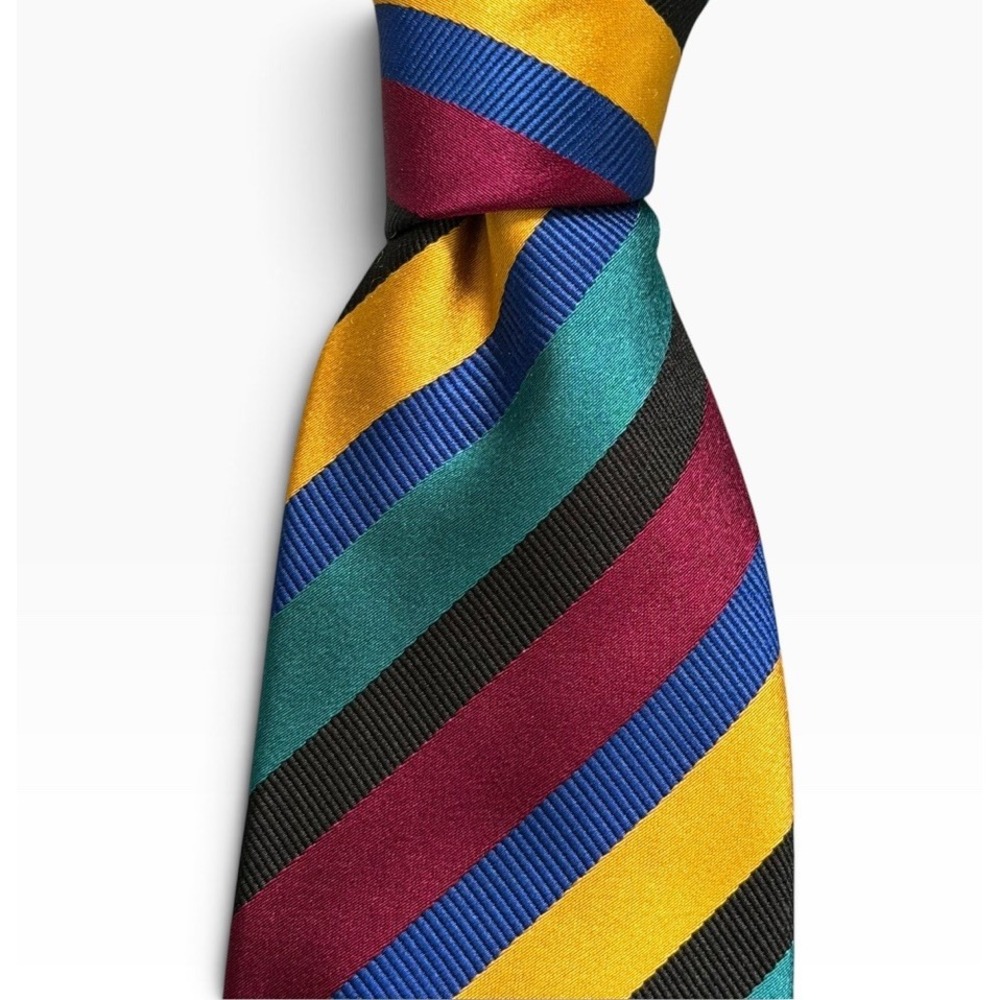 CHARLES TYRWHITT Men's Tie 100% Silk Striped Necktie Designer London Tie Preppy